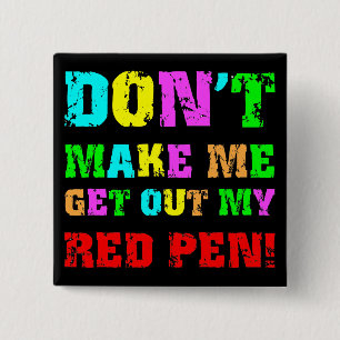 Funny teacher 15 cm square badge