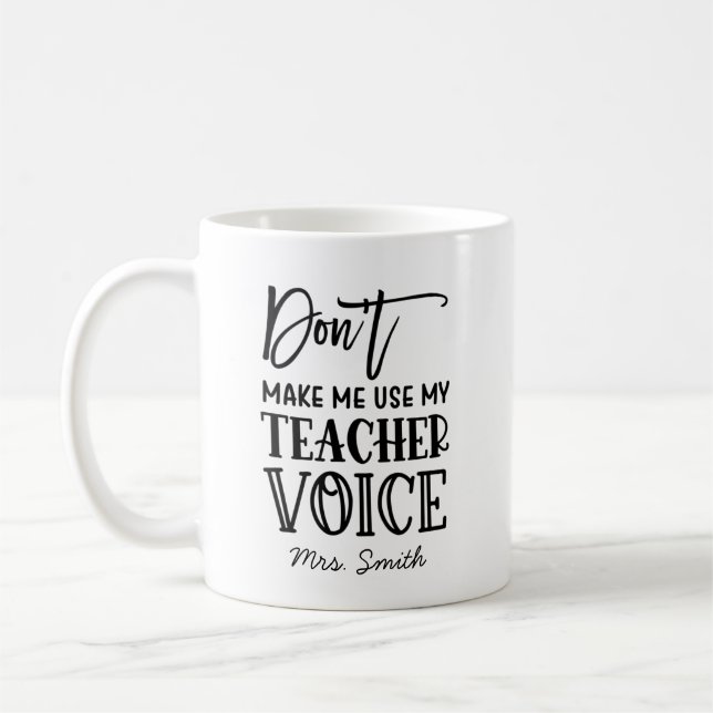 Funny Teacher Appreciation Personalised Coffee Mug (Left)