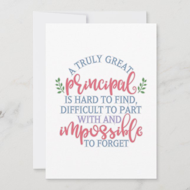 Funny Teacher Appreciation Principal Thank You Card (Front)