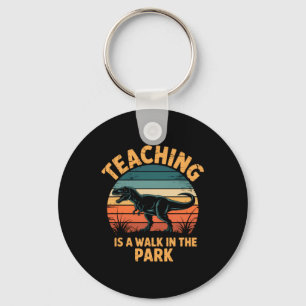 Funny Teacher Back To School Dinosaur Cute Key Ring