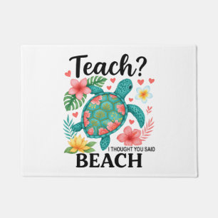 Funny Teacher Beach Summer Turtle Doormat