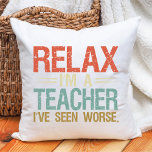 Funny Teacher Birthday Retro Vintage Memorable Cushion<br><div class="desc">This Throw Pillow features a funny quotes for Teachers Birthday in Retro Vintage style. best funny Birthday Memorable gift for teachers.</div>