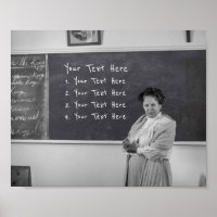 Funny Teacher Blackboard Your Text  Poster