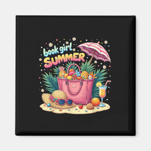 Funny Teacher Book Girl Summer Student Woman Book Magnet