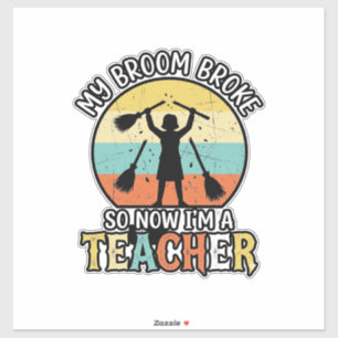 Funny Teacher Broken Broom Halloween Vintage Shirt