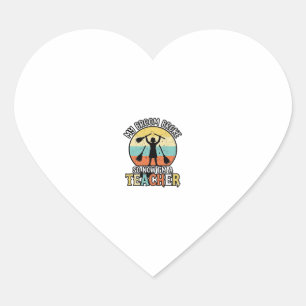 Funny Teacher Broken Broom Halloween Vintage Shirt Heart Sticker