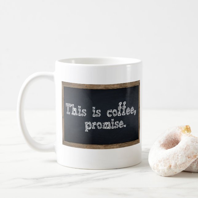 Funny Teacher Chalkboard Mug This Is Coffee (With Donut)