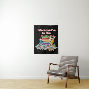 Funny Teacher Christmas Holiday Trading Lesson Tapestry