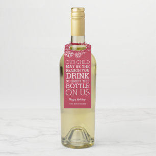 Funny Teacher Christmas Wine Gift Bottle Tag