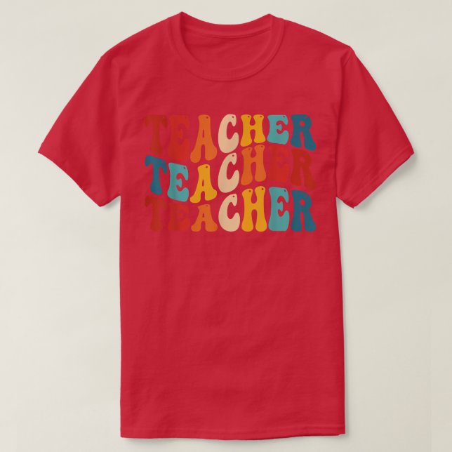 Funny Teacher classroom For Learning Retro Teacher T-Shirt (Design Front)