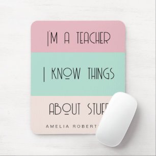 Funny teacher colorblock personalised  mouse pad