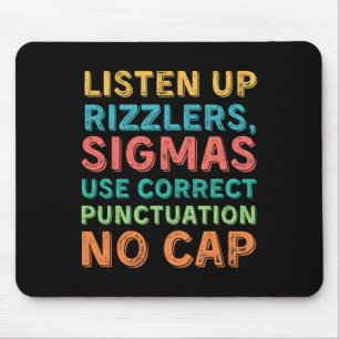 Funny Teacher English Use Punctuation - Listen Up Mouse Pad