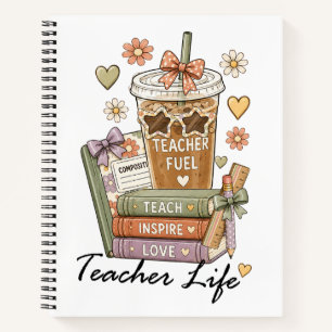 Funny Teacher Fuel Coffee Teacher Life Notebook