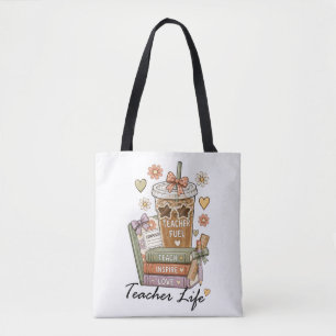 Funny Teacher Fuel Coffee Teacher Life Tote Bag