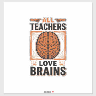 Funny Teacher Halloween Brains Vintage Graphic_1