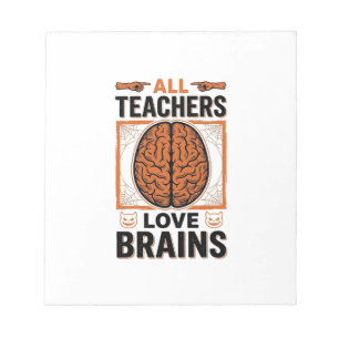Funny Teacher Halloween Brains Vintage Graphic_1 Notepad