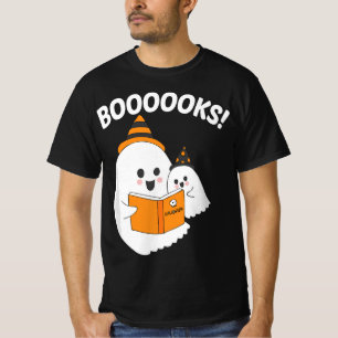 Funny Teacher Halloween Ghost booooooks boo read b T-Shirt