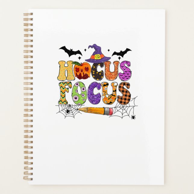 Funny Teacher Hocus Pocus Everybody Focus Hallowee Planner (Front)