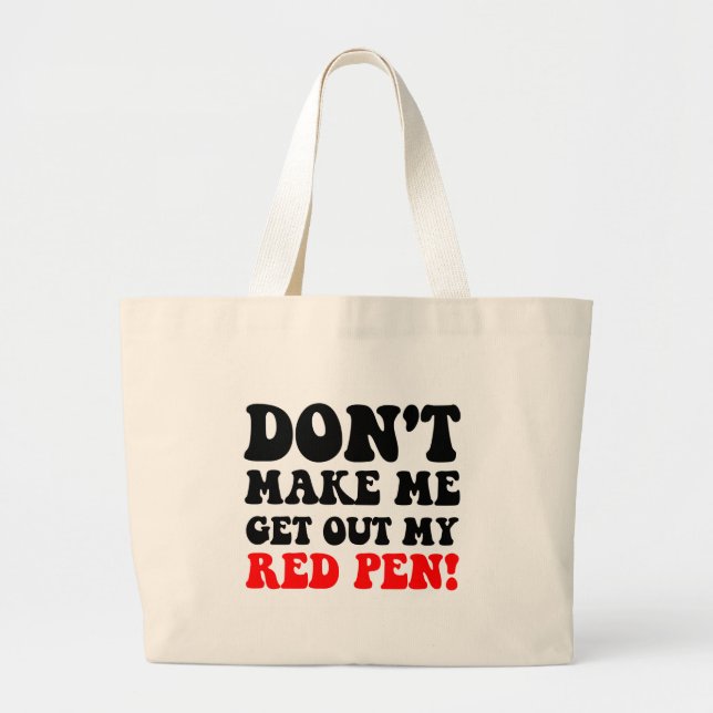 Funny teacher large tote bag (Front)