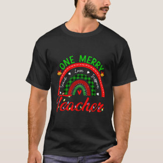 Funny Teacher Leopard Rainbow One Merry Teacher Ch T-Shirt