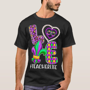 Funny Teacher Mardi Gras Family Matching Outfit2 T-Shirt