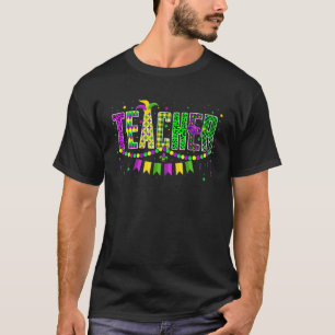 Funny Teacher Mardi Gras Family Matching Outfit_1 T-Shirt