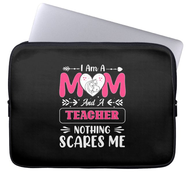 Funny Teacher Mum, Teacher Mum Funny Laptop Sleeve (Front)