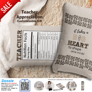 Funny Teacher Nutritional Facts Custom Gift  Lumbar Cushion