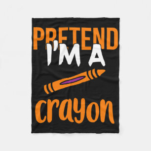 Funny Teacher Pretend I'm A Crayon Halloween Gift Fleece Blanket