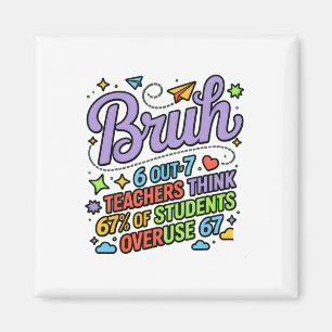 Funny Teacher Quote Bruh 6 Out Of 7 Teachers Think Magnet