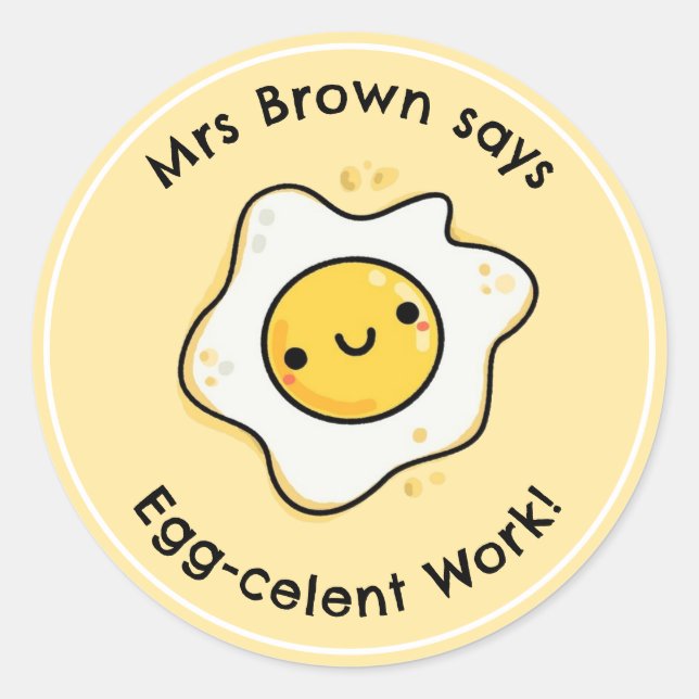 Funny Teacher Reward Stickers Egg Personalised (Front)