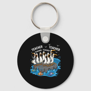 Funny Teacher Seagull Family Teacher Lover Key Ring