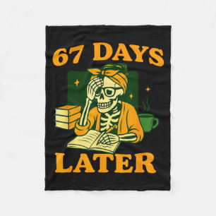 Funny Teacher Skeleton 6 7 Meme Six Seven Skeleton Fleece Blanket