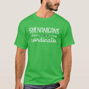 Funny Teacher St Patrick's Day Gifts Shenanigans C T-Shirt