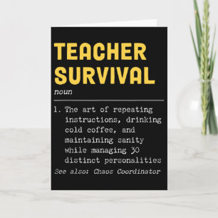 Funny Teacher Survival Definition Card