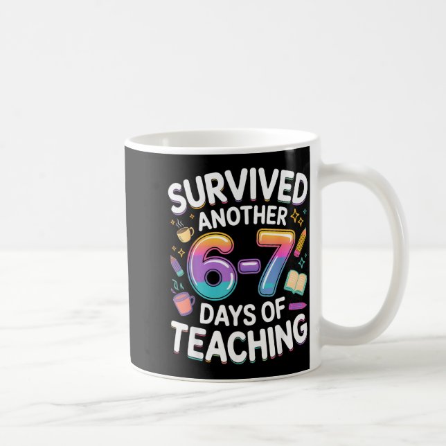 Funny Teacher Survived 67 Days Of Teaching Meme Ge Coffee Mug (Right)