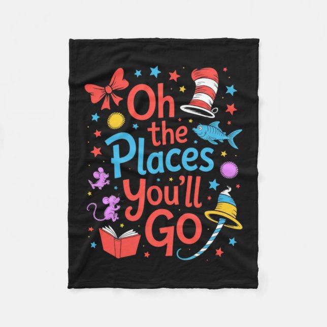 Funny Teaching Teacher Back To School Fleece Blanket (Front)