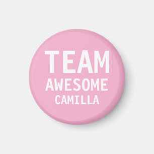 Funny Team Awesome Purple Personalised Name cowork Magnet
