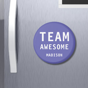 Funny Team Awesome Purple Personalised Name Magnet