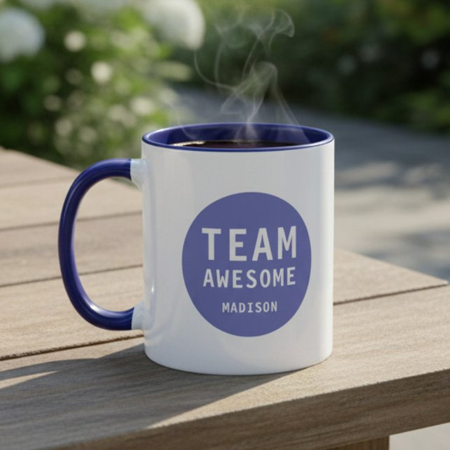Funny Team Awesome Purple Personalised Name Mug (Creator Uploaded)