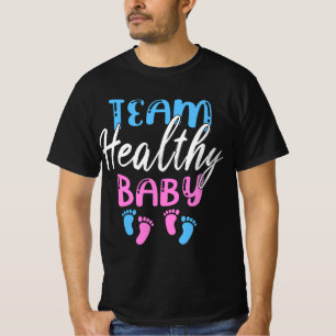 Funny Team Boy Girl Healthy Baby Shower Gender Rev T-Shirt