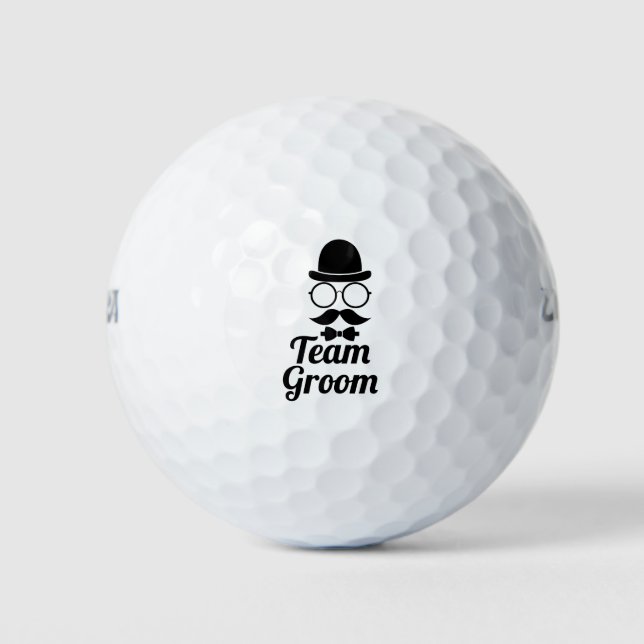Funny Team Groom Bow Tie Wedding Bachelor Party Golf Balls (Front)