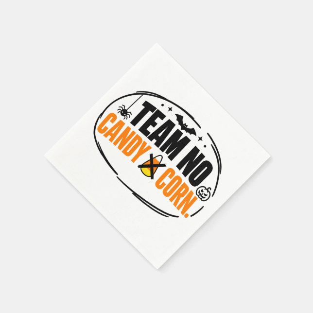 Funny Team No Candy Corn Halloween  Napkin (Corner)