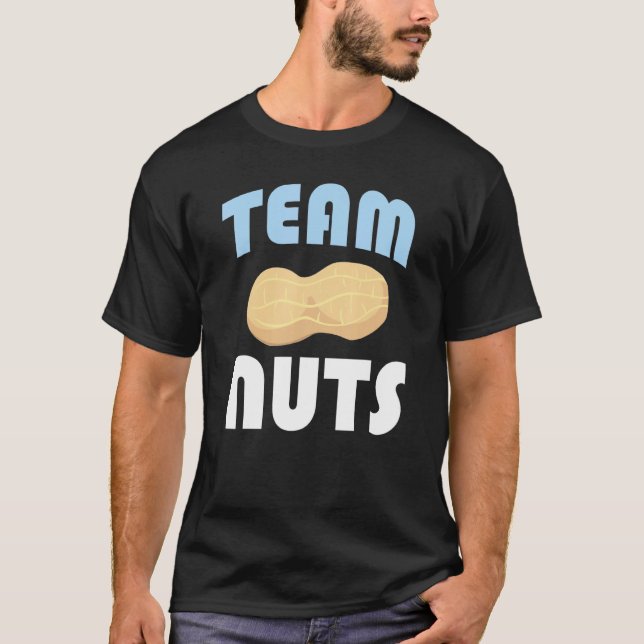 Funny Team Nuts Baby Boy Gender Reveal Announcemen T-Shirt (Front)