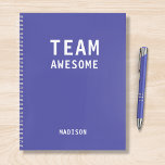 Funny Team Purple Personalised Office Meeting Notebook<br><div class="desc">Funny Team Personalised Notes Office Meeting Notebook features the text "Team Awesome" with your personalised name below on a purple background. Personalise by editing the text in the text box provided. Designed for you by ©Evco Studio www.zazzle.com/store/evcostudio</div>