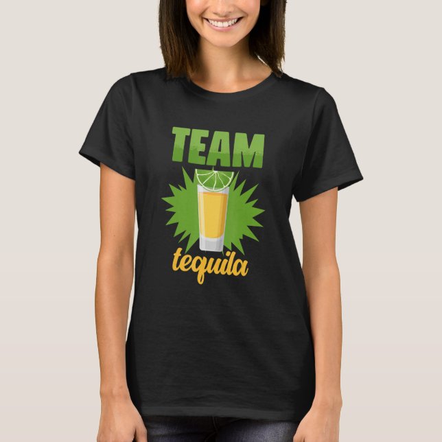 Funny Team Tequila With Green Lime Salt Group Cost T-Shirt (Front)