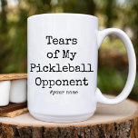 Funny Tears of My Pickleball Opponent Unique Two-Tone Coffee Mug<br><div class="desc">This is a Funny Tears of My Pickleball Opponent | Unique Pickleball Lovers gifts for mum,  dad,  grandma or grandpa. this is a Customisable coffee mug.  just Click on the Personalise Button to Add Your name or any text or you can change the game name also.</div>