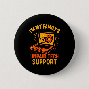 Funny Tech Guy Suprt Computer Geek Nerd Engineer G 6 Cm Round Badge