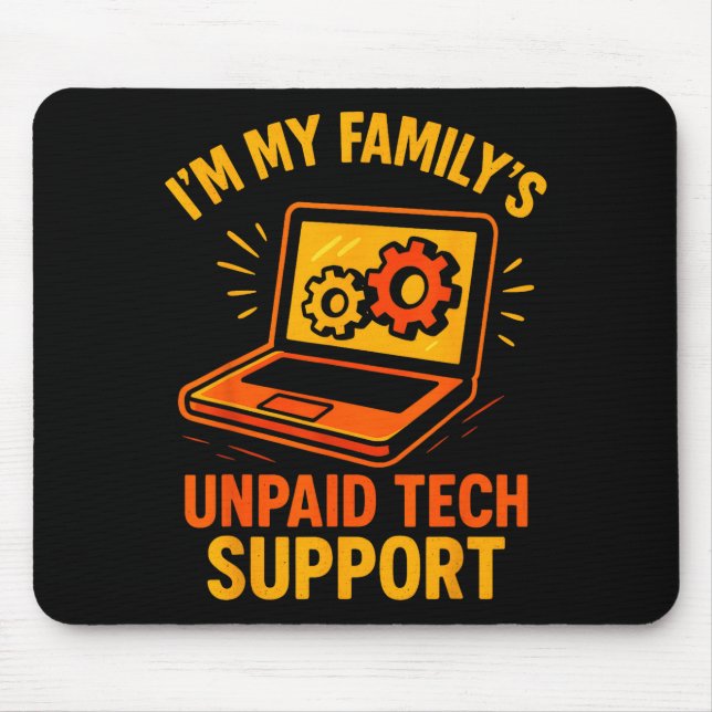 Funny Tech Guy Suprt Computer Geek Nerd Engineer G Mouse Pad (Front)
