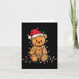 Funny Teddy Bear Christmas Graphics Lights Lover  Card